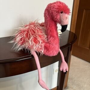 Unipak Designs Pink Flamingo Plush Stuffed Animal Toy 12” Pink White GS00618
